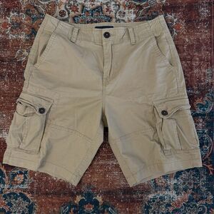 Aeropostale Men's Khaki Cargo Shorts Size 33 Casual Cotton Utility Gorpcore Y2K